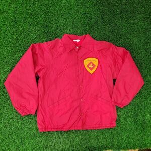 Vintage 70s USMC 4th Marine Jacket Medium 22x25 Baggy Red